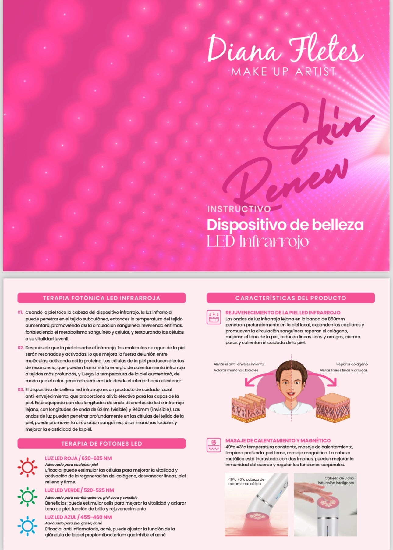 Infrared LED Dispositivo De Rejuvenecimiento Facial