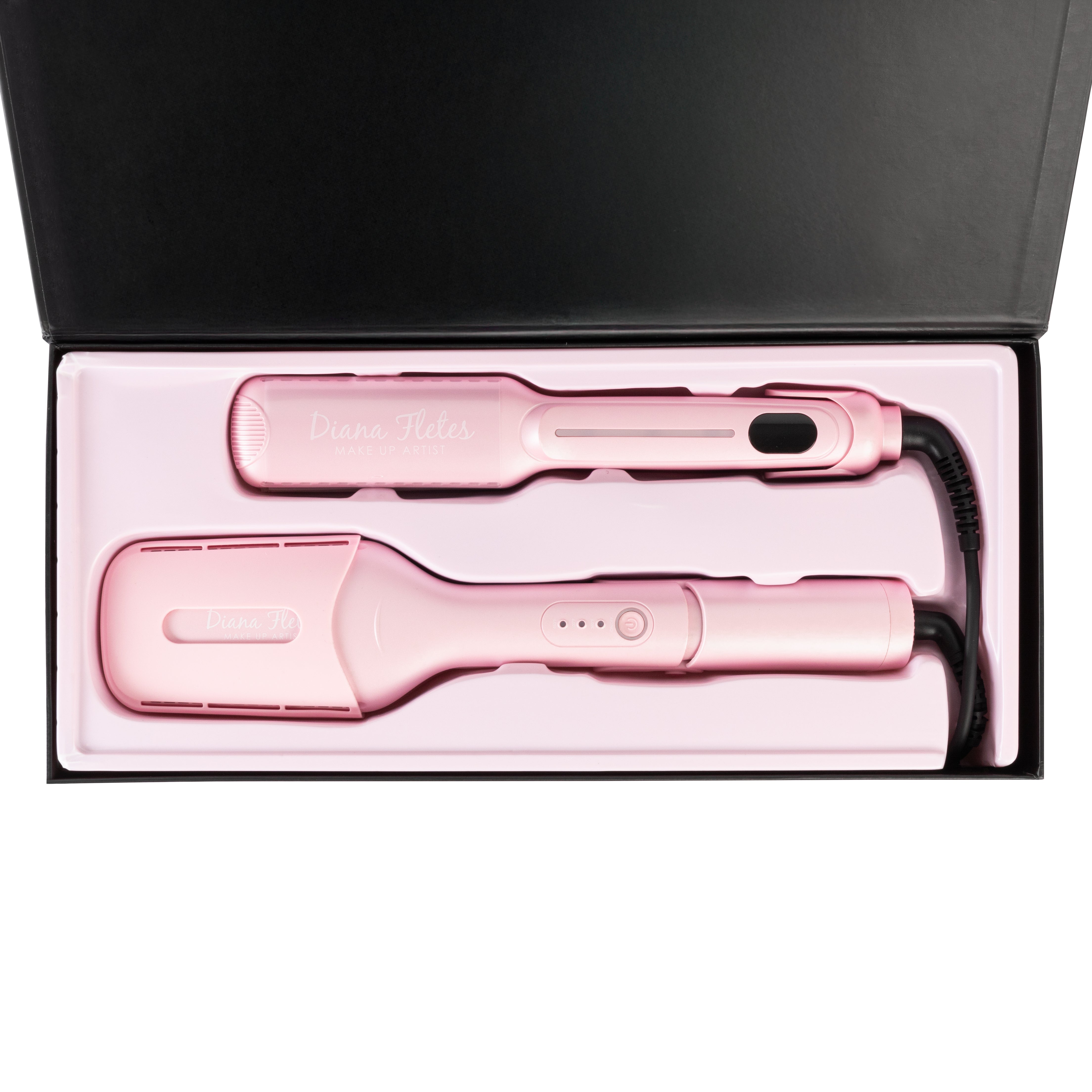 Set Plancha Profesional Infrarroja + Plancha 2 En 1 Para Cabello Mojado TITANIUM GALVANIZADO