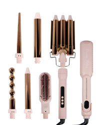 Set Plancha Profesional Infrarroja + Ferro 6 en 1 Light Pink